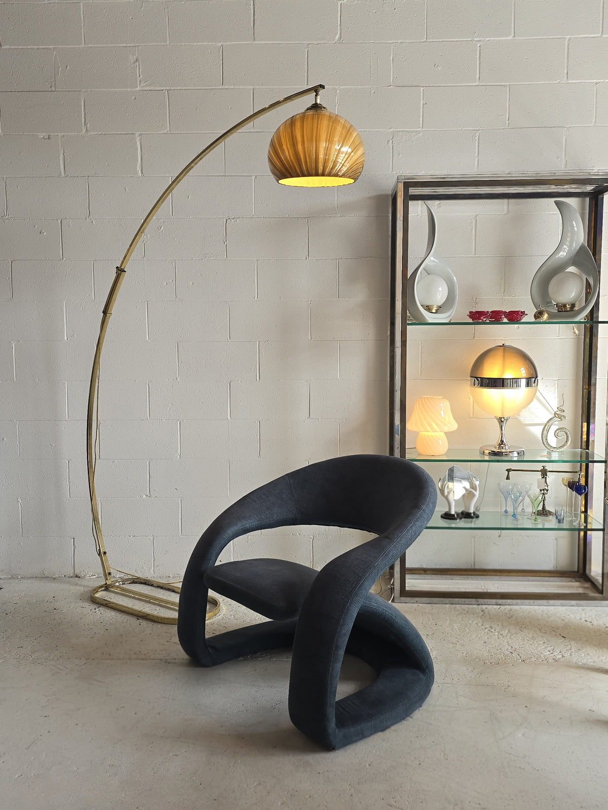 Adjustable Arc Brass Floor Lamp