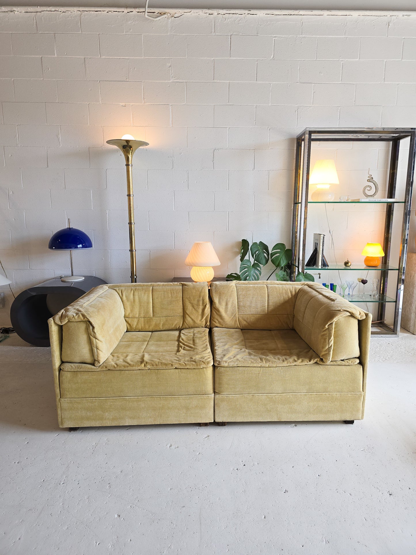 Low profile Modular two-piece sofa