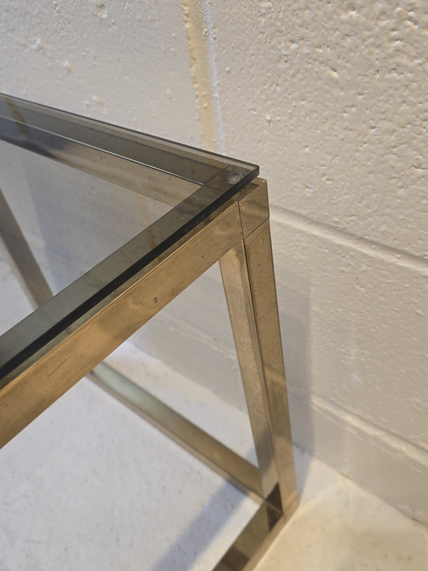 Brass and Tinted Glass Tables
