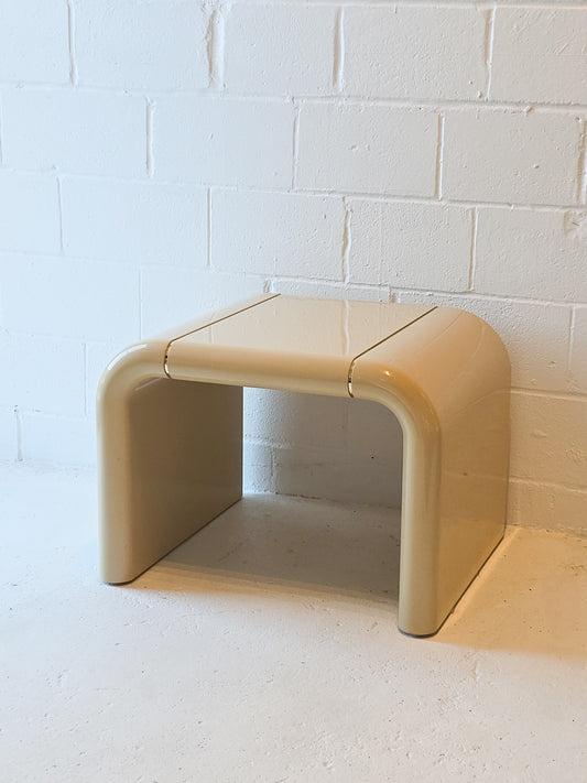 Cream Lacquered Waterfall Side Table