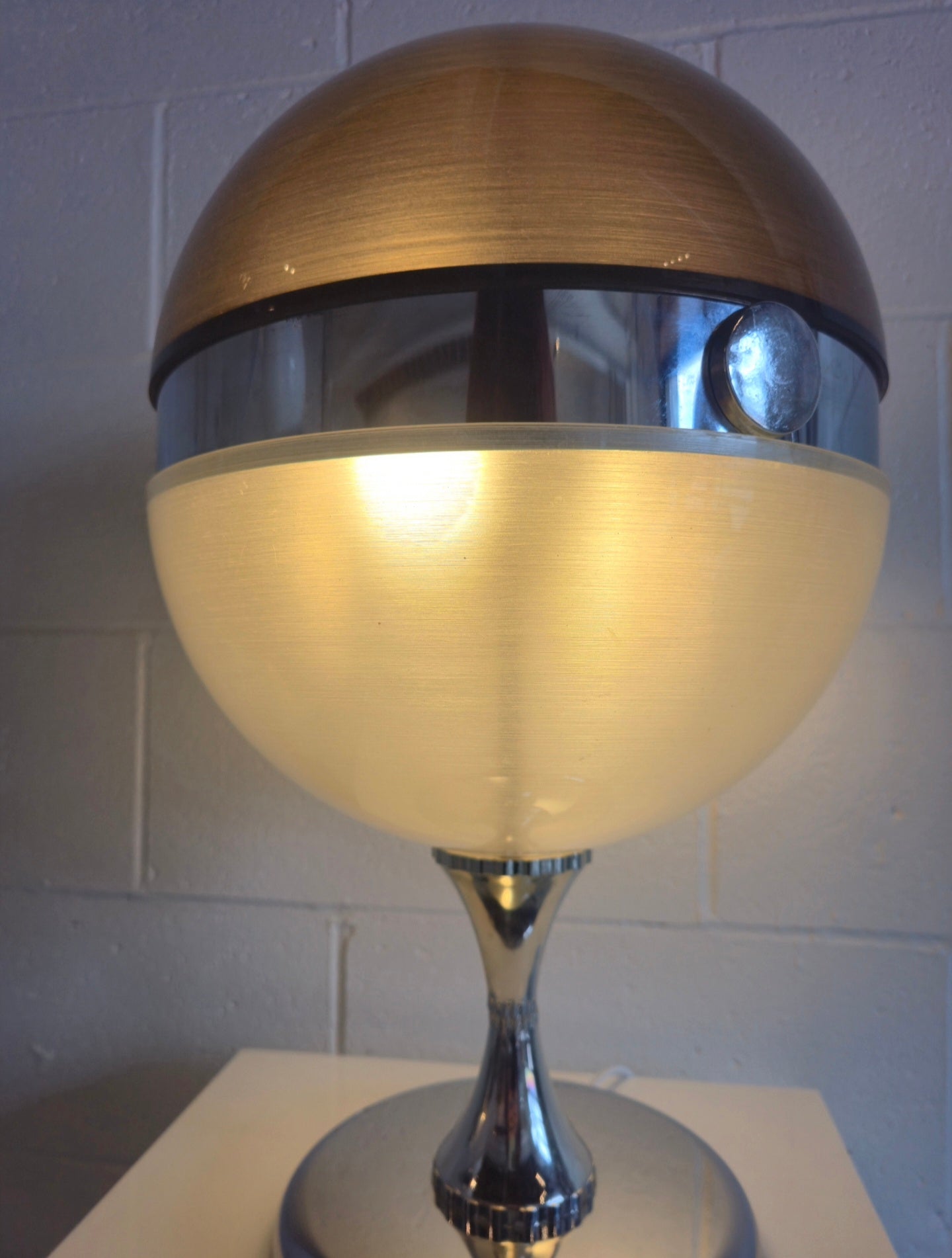 Space Age Chrome & Acrylic Lamp