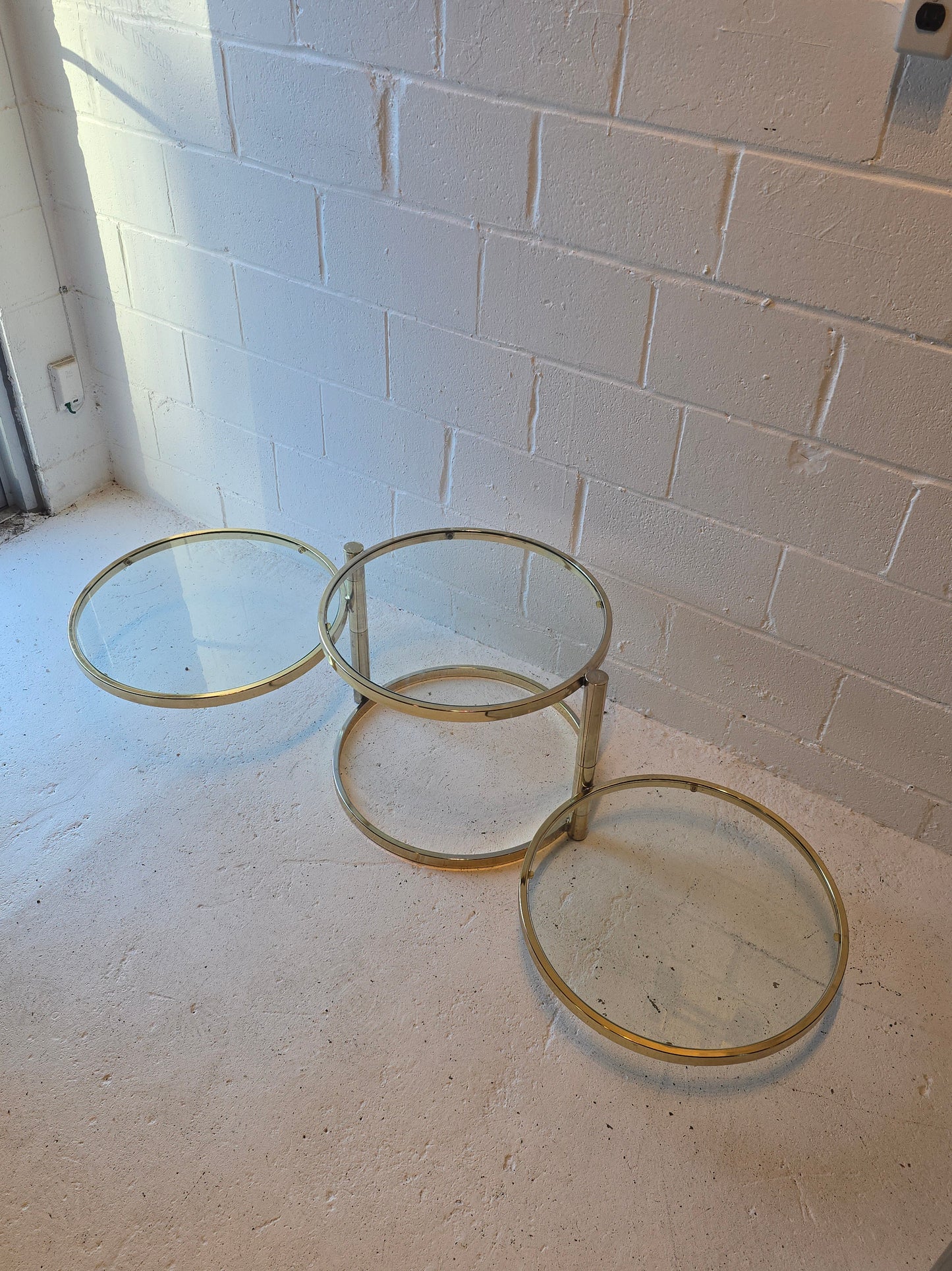Brass and Glass Swivel Coffee Table