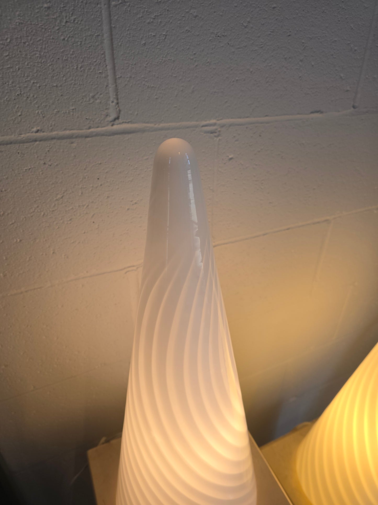 Conical Murano Art Glass Lamps