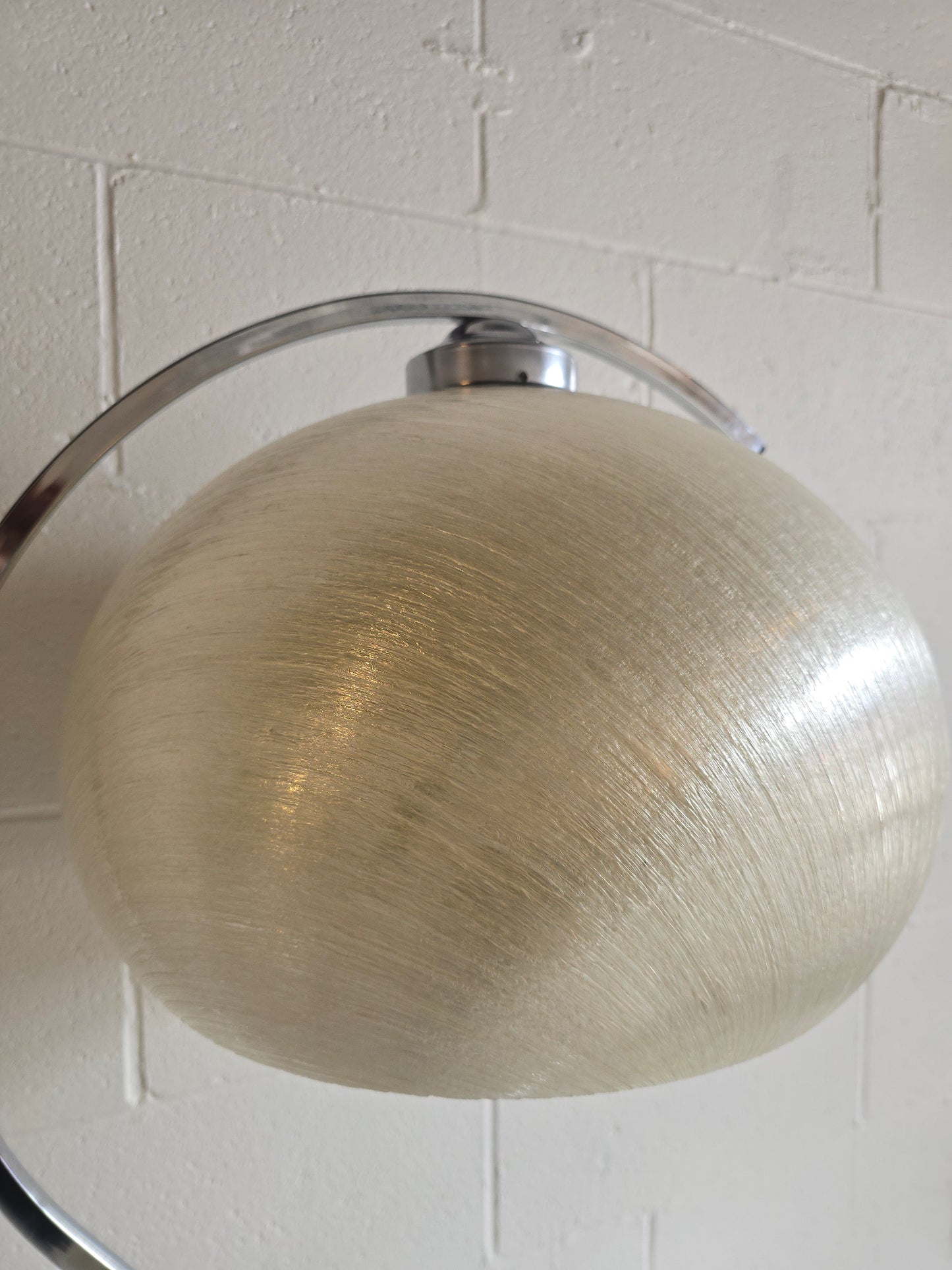 Arc Chrome & Fiberglass Table Lamp
