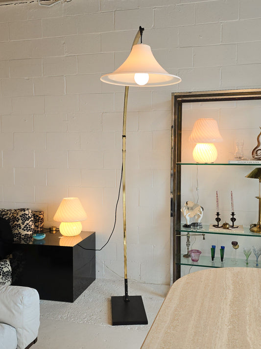 Brass Adjustable Arc Floor Lamp