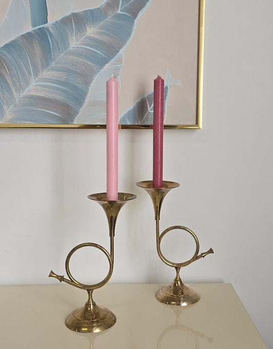 French Horn Candle Holders