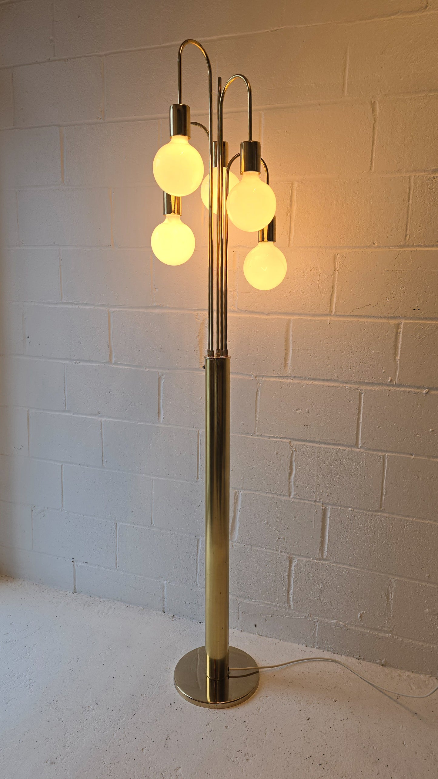 Waterfall Brass Floor Lamp