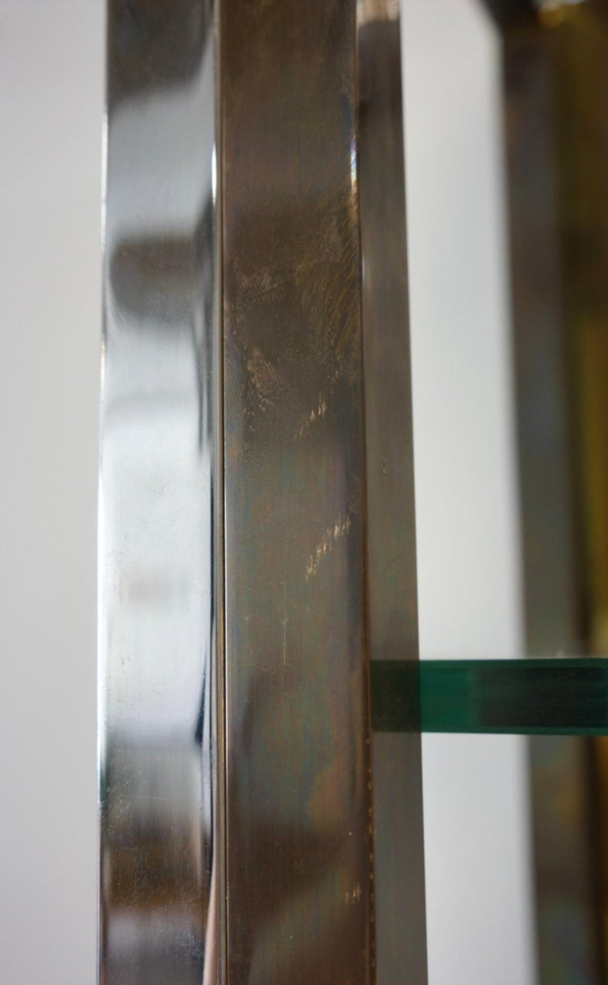 Chrome & Brass Shelving Unit Attr to Renato Zevi