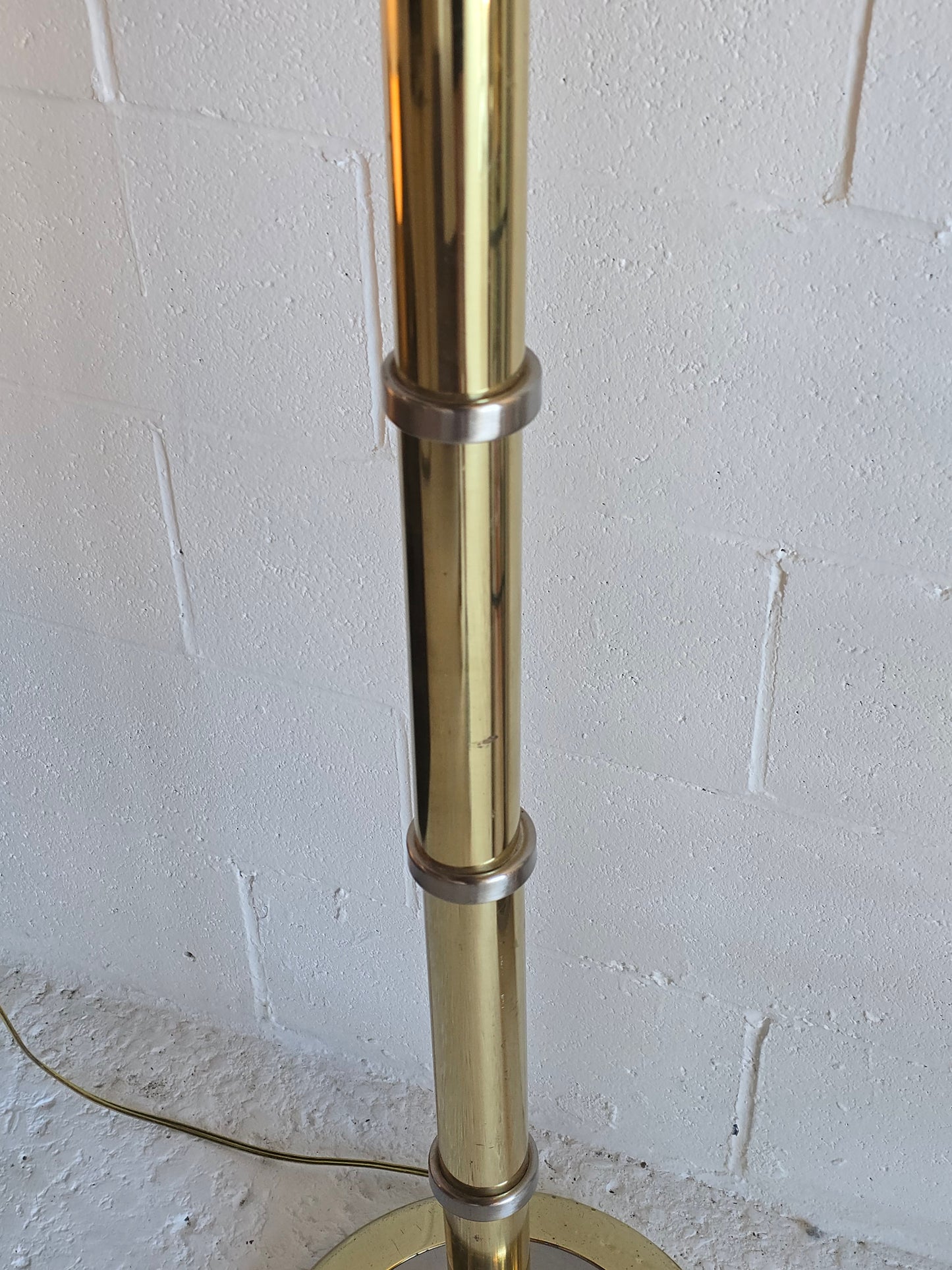 Torchiere Brass and Chrome Floor Lamp