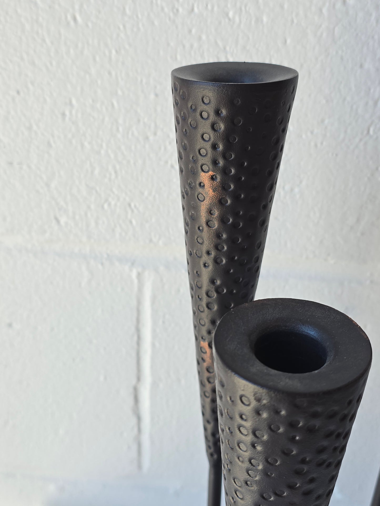 Brutalist Hammered Candelabra