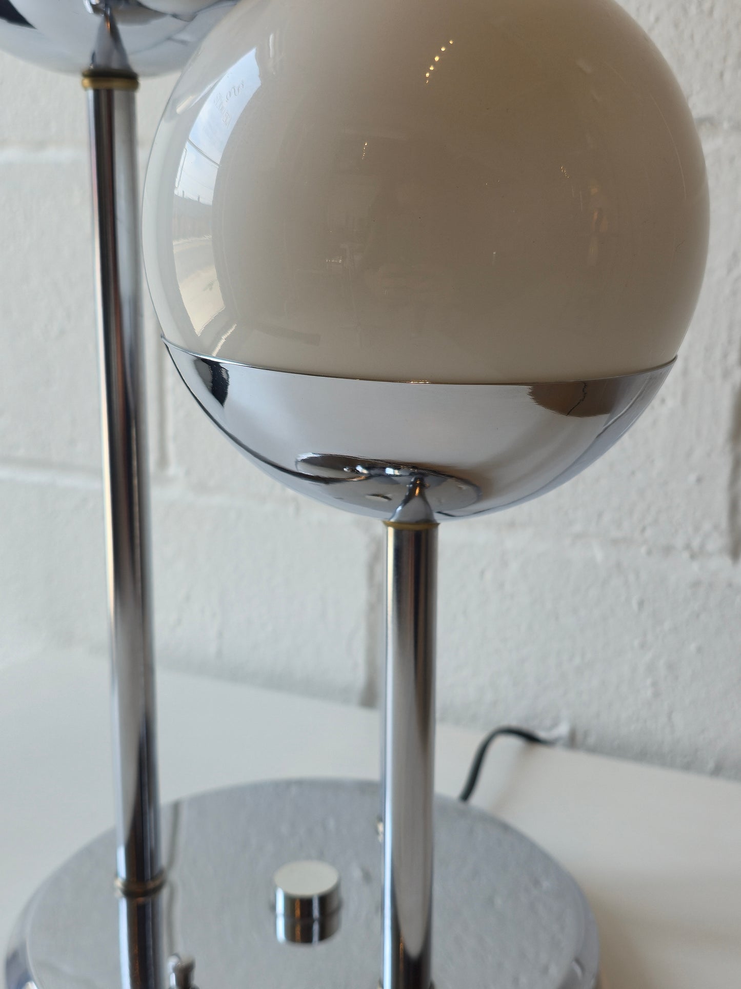 Chrome and Glass Globe Table Lamp