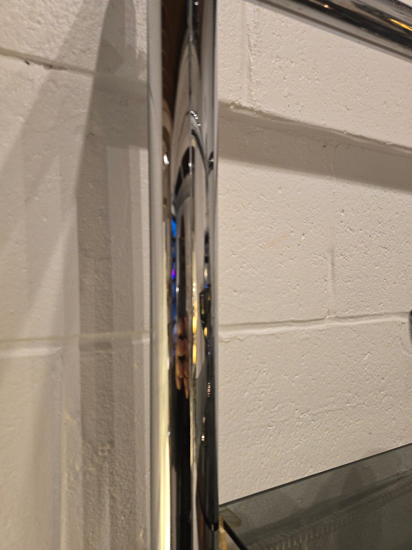 Tubular Chrome and Tinted Glass Shelf