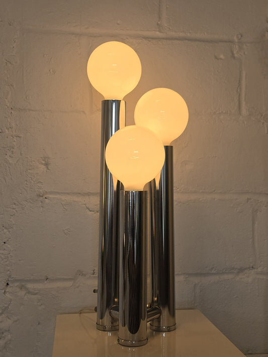 Tubular Chrome Table Lamp