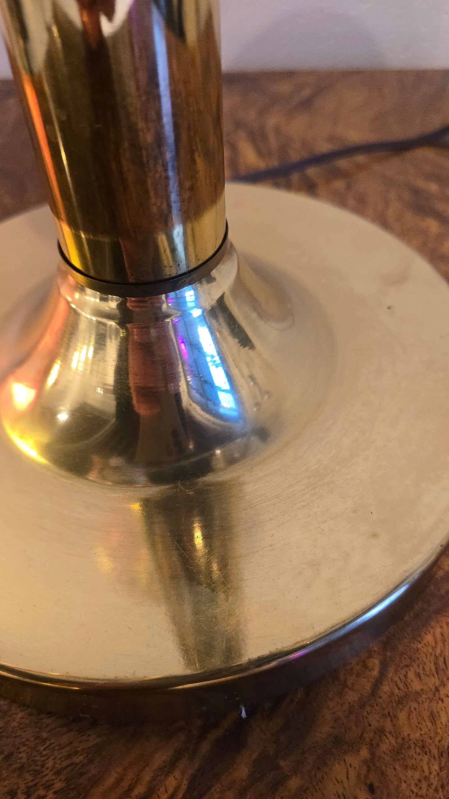 Three Globe Brass Table Lamp