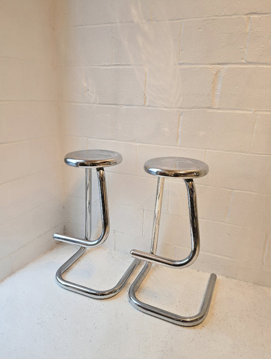 Chrome Paperclip Stools