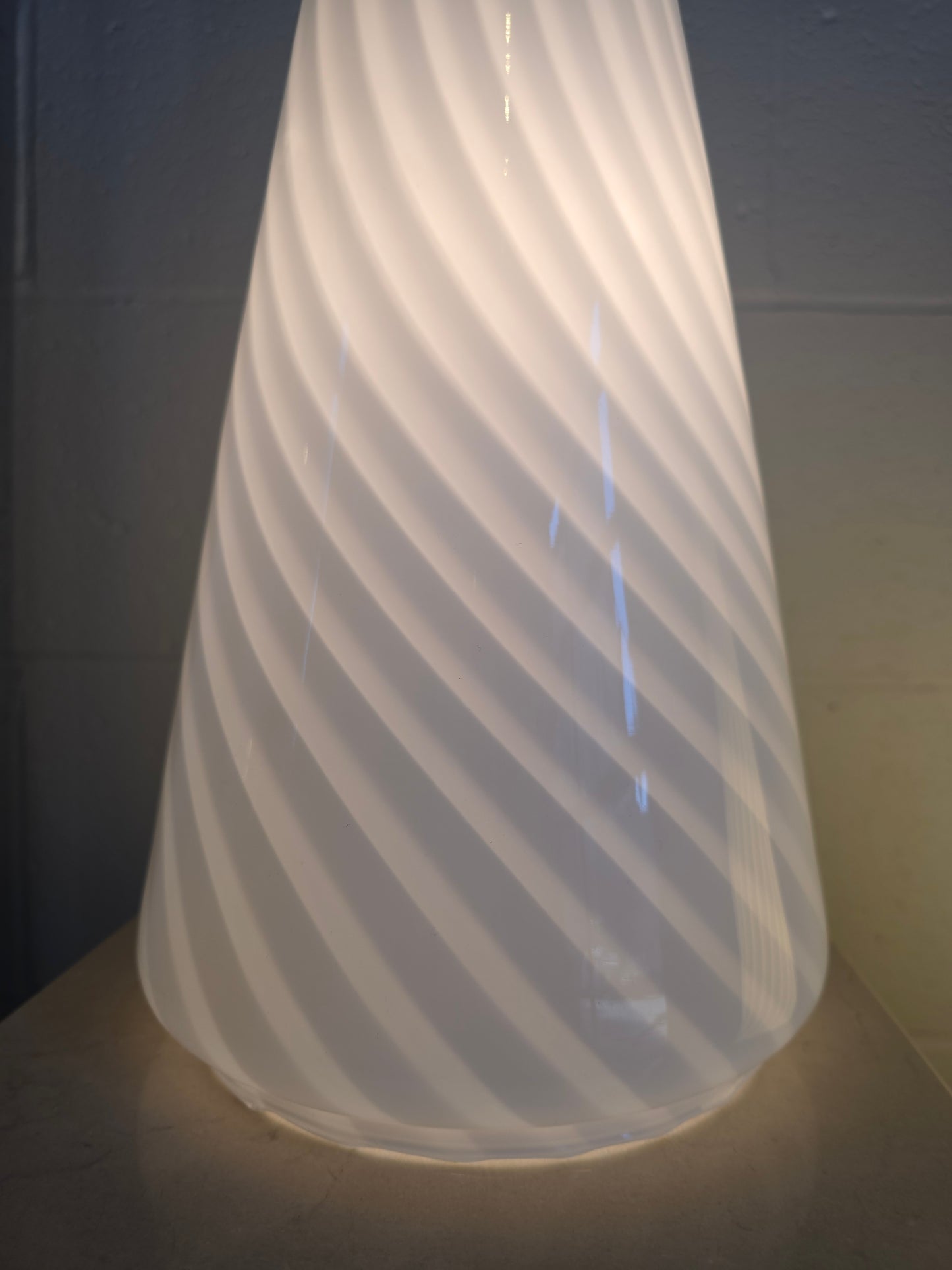 Conical Murano Art Glass Lamps