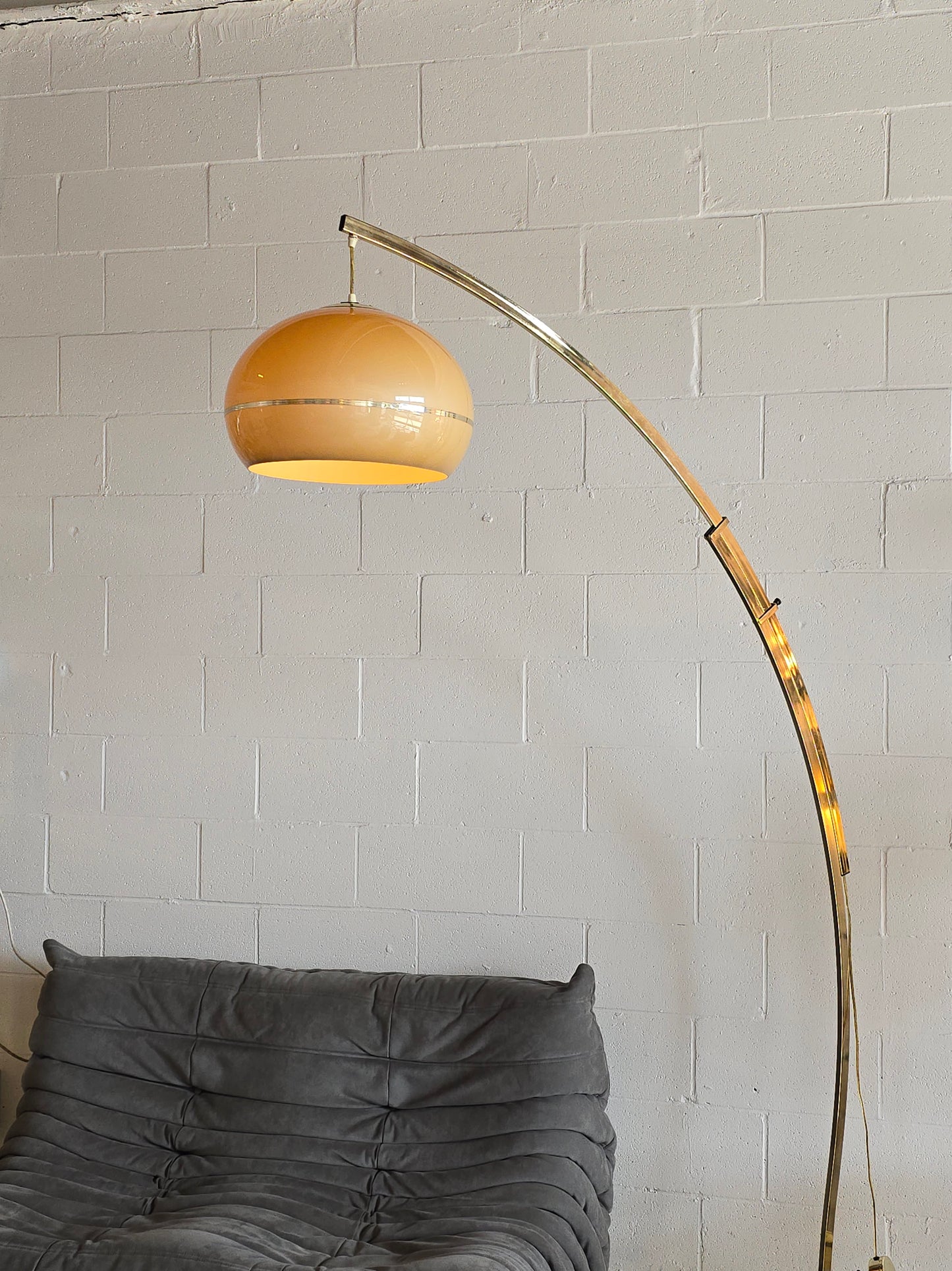 Brass Adjustable Arc Floor Lamp