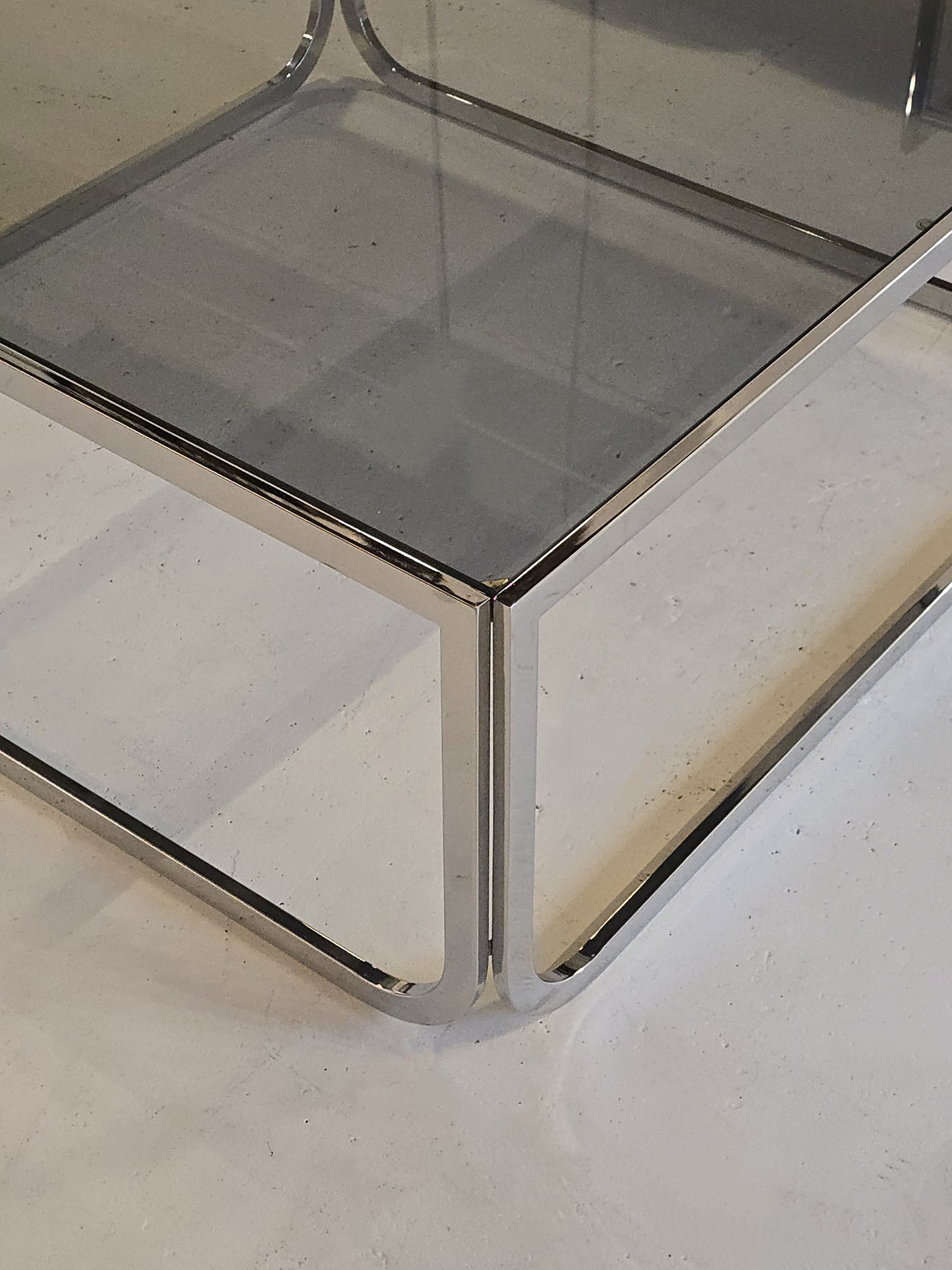 Chrome and Tinted Glass Coffee Table