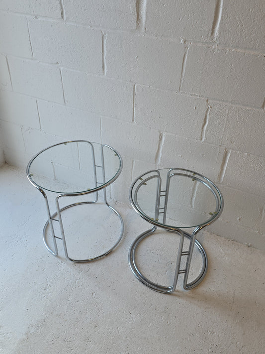 Chrome and Glass Nesting Tables