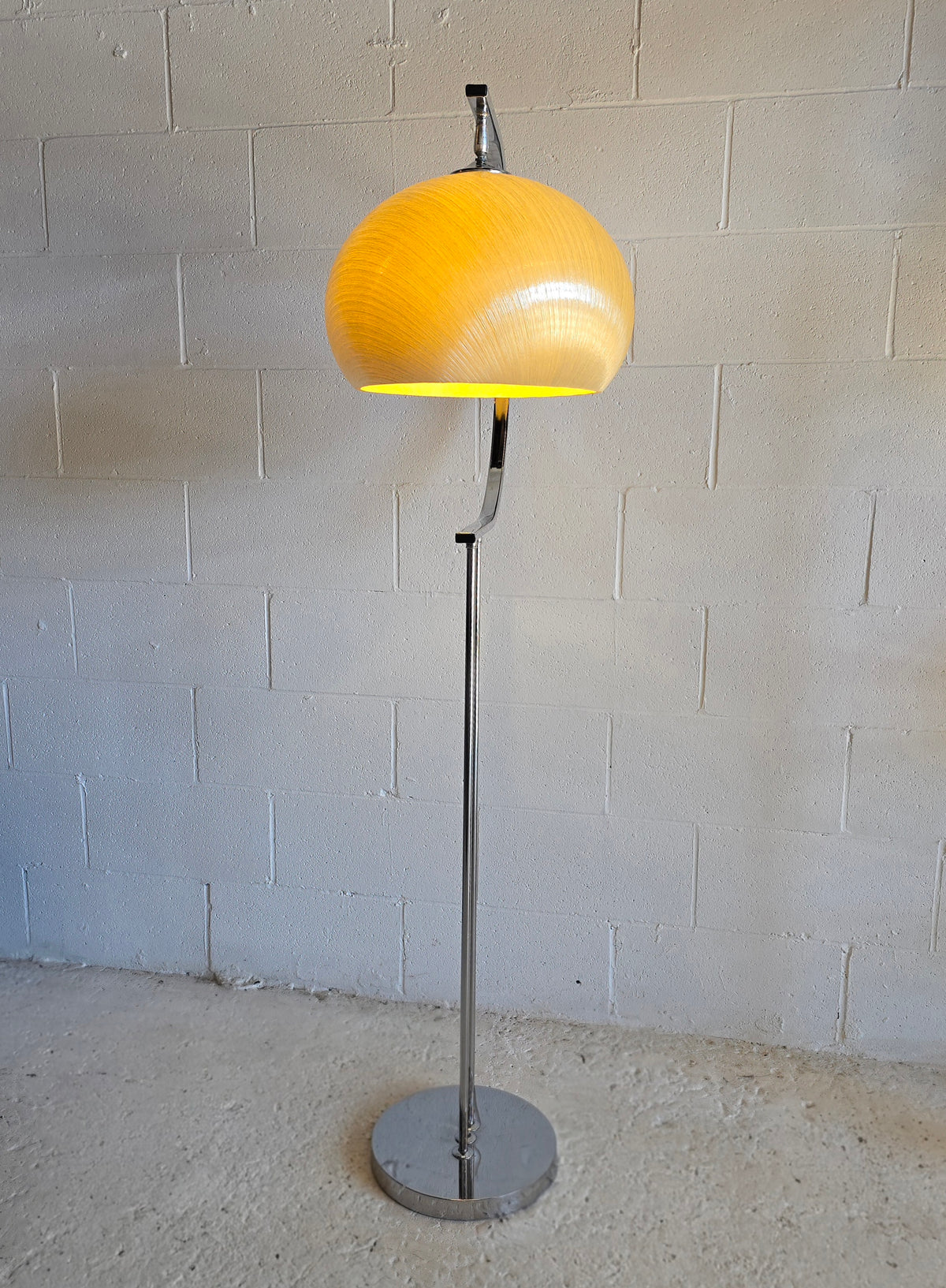 Unique 1970s Chrome and Fiberglass Floor Lamp