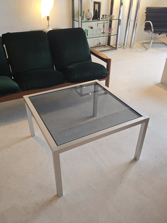 Metal and Tinted Glass Table