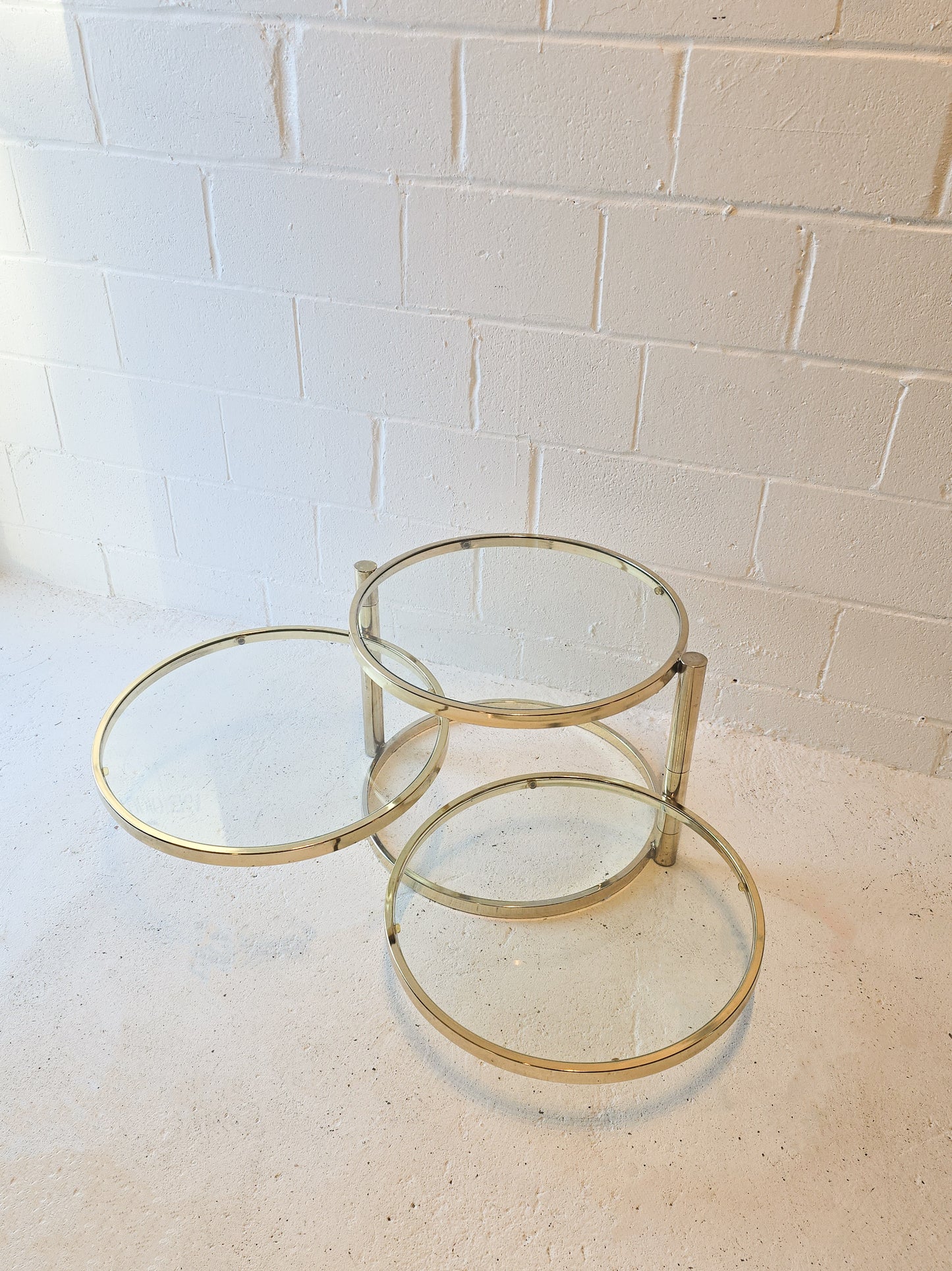 Brass and Glass Swivel Coffee Table