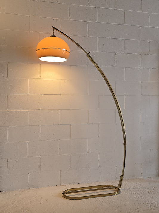 Brass and Acrylic Arc Floor Lamp