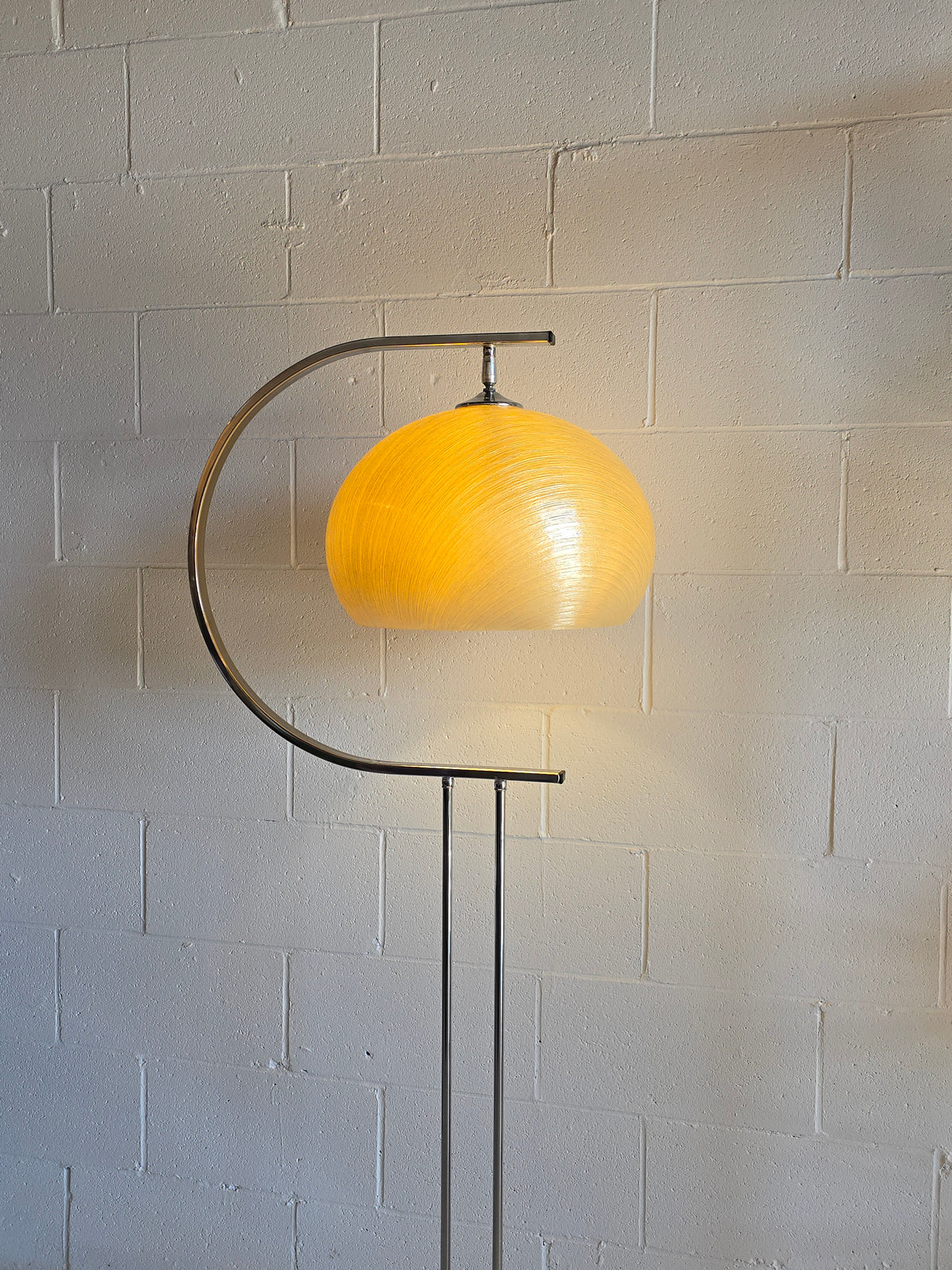 Unique 1970s Chrome and Fiberglass Floor Lamp