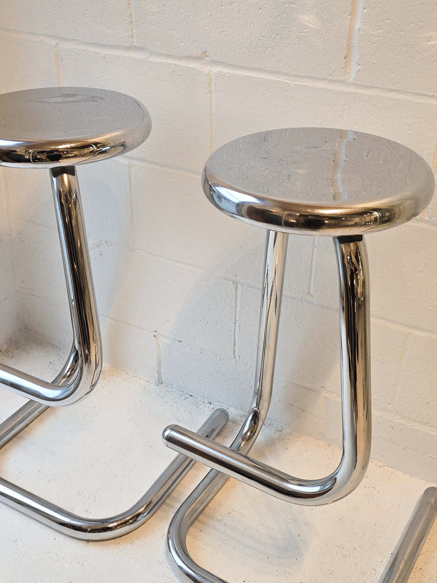 Chrome Paperclip Stools
