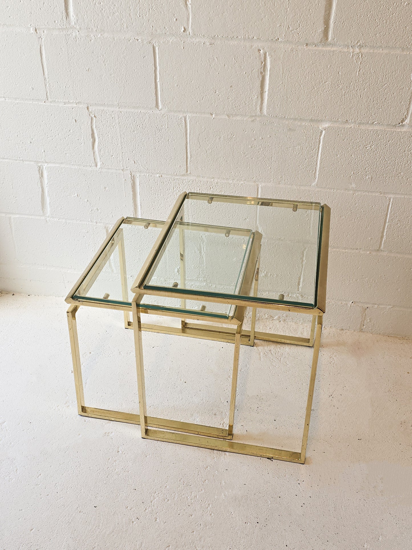 A Pair of Brass Nesting Tables