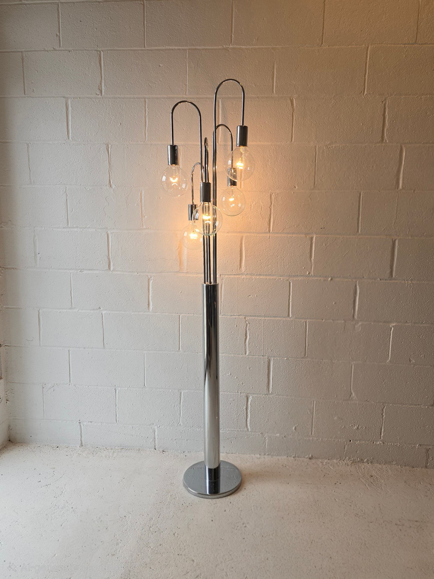 Cascading Waterfall Chrome Floor Lamp