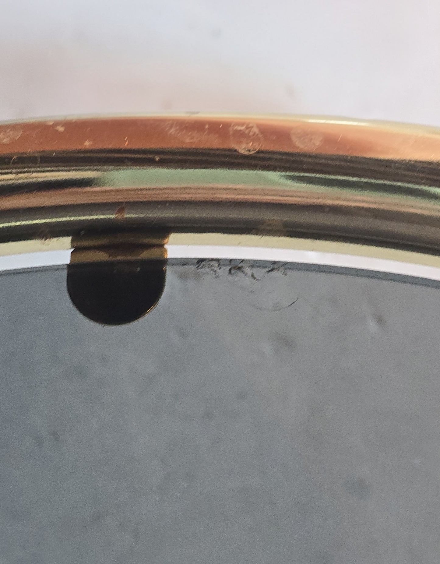 Brass & Tinted Glass Swivel  Table