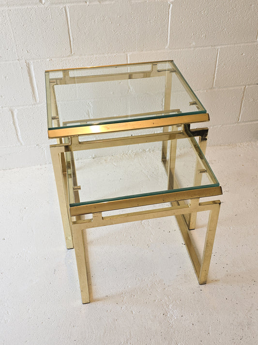 A Pair of Brass Nesting Tables