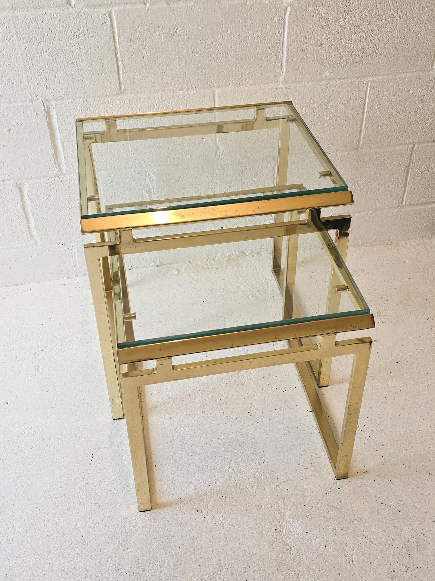 A Pair of Brass Nesting Tables