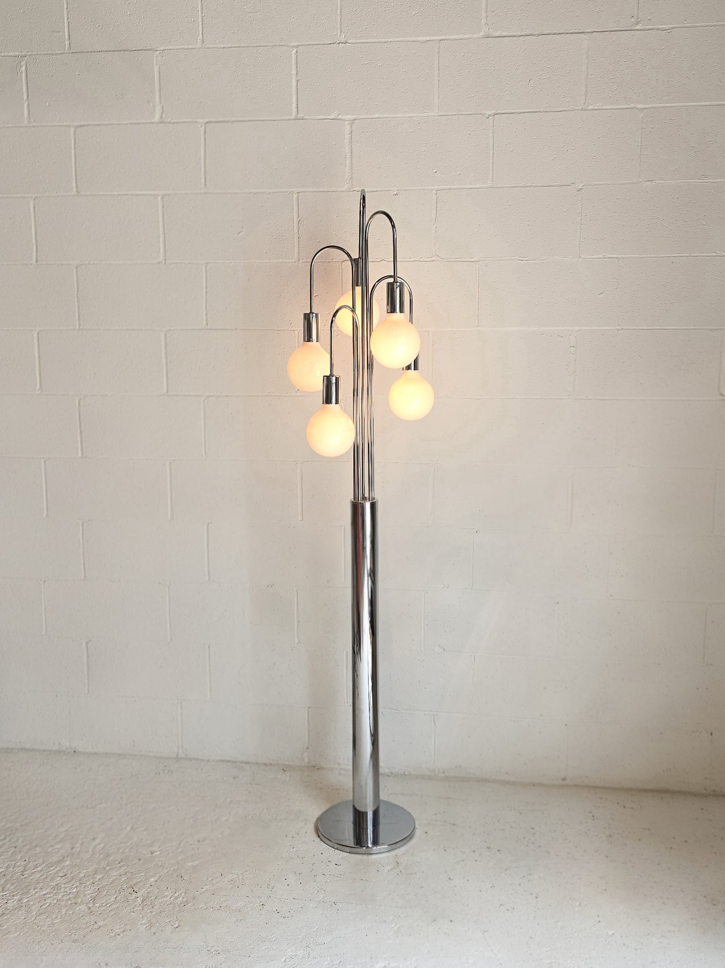 Waterfall Chrome Floor Lamp