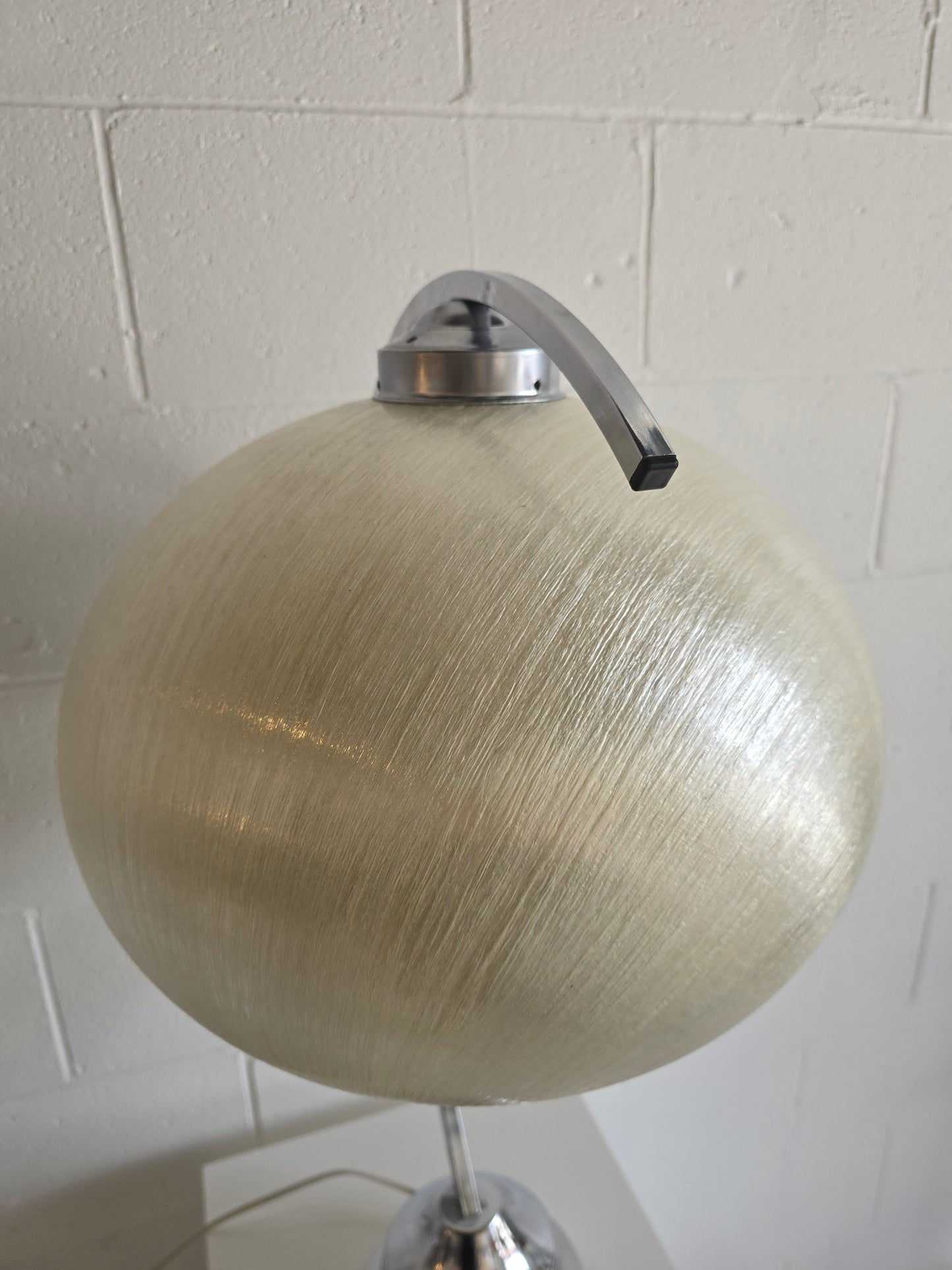 Arc Chrome & Fiberglass Table Lamp