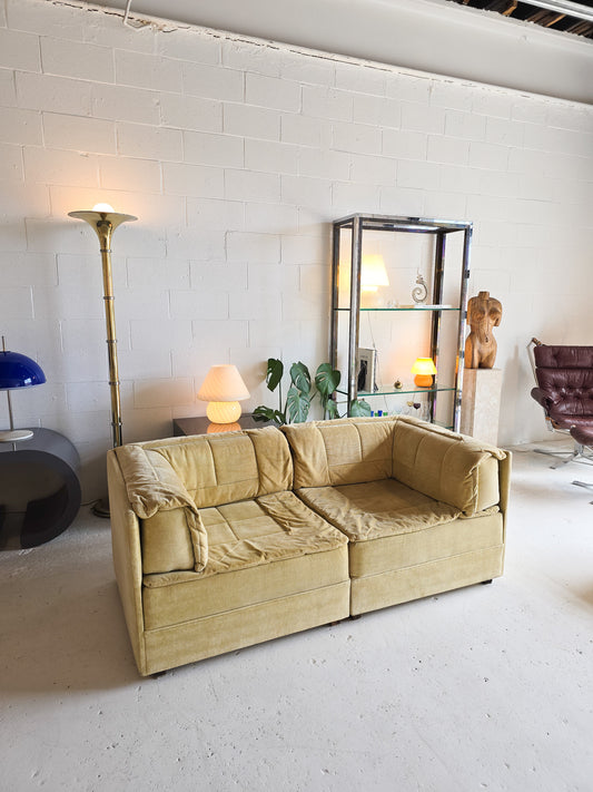 Low profile Modular two-piece sofa