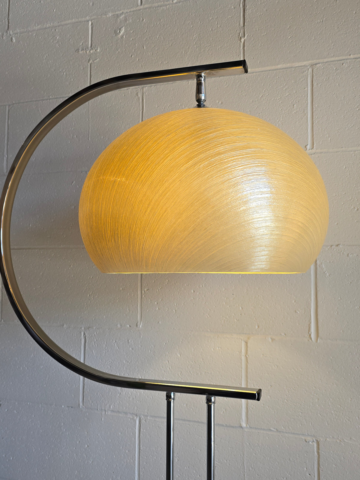 Unique 1970s Chrome and Fiberglass Floor Lamp