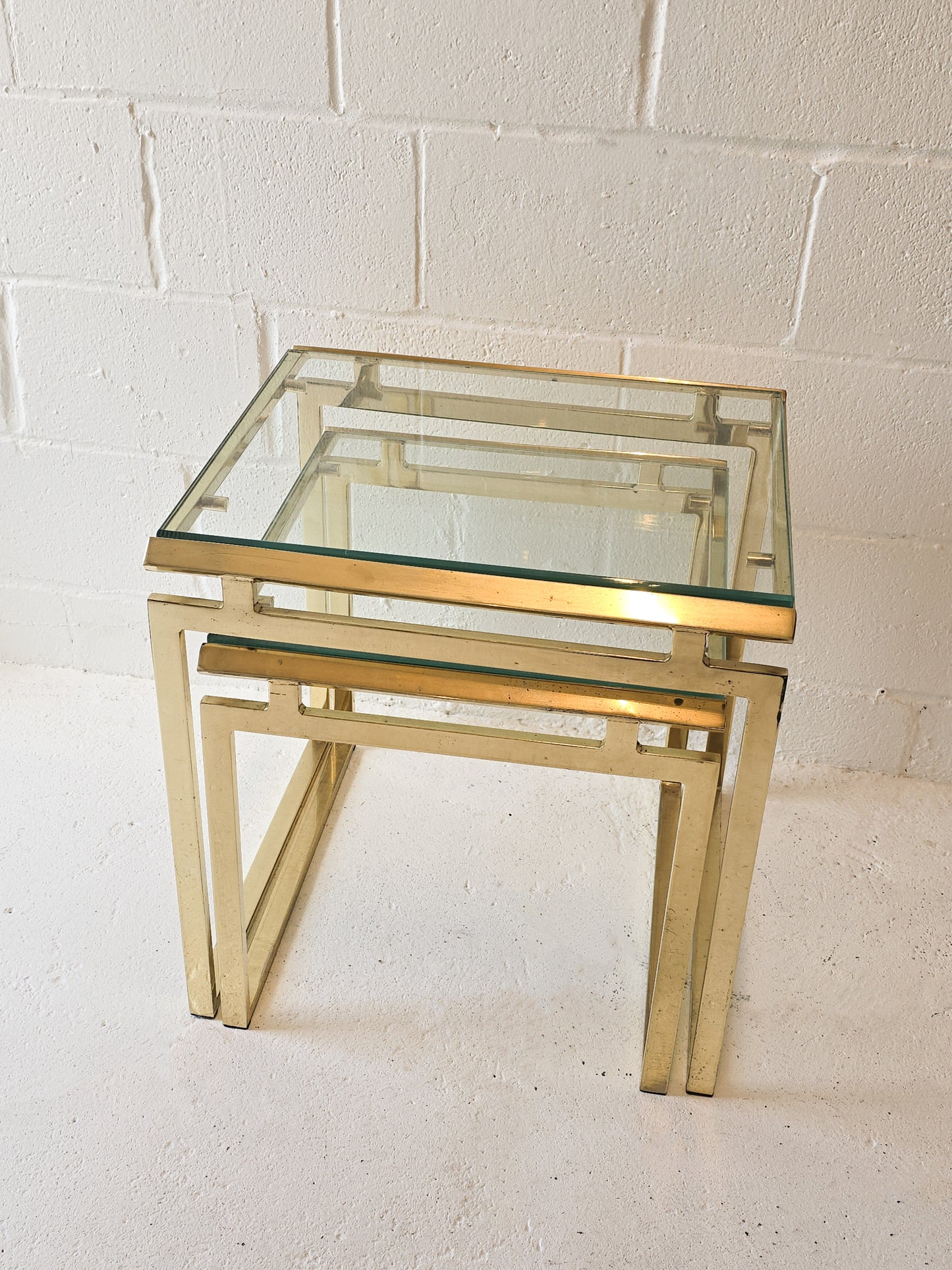 A Pair of Brass Nesting Tables