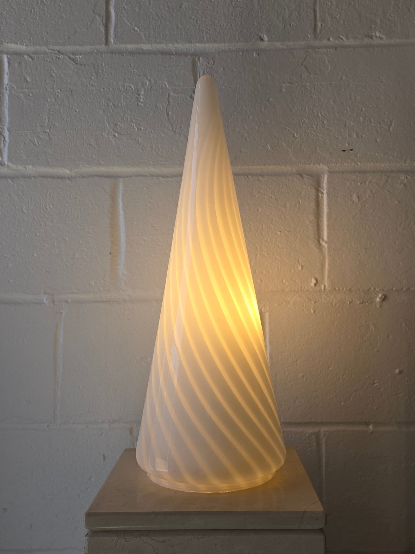 Conical Murano Art Glass Lamps
