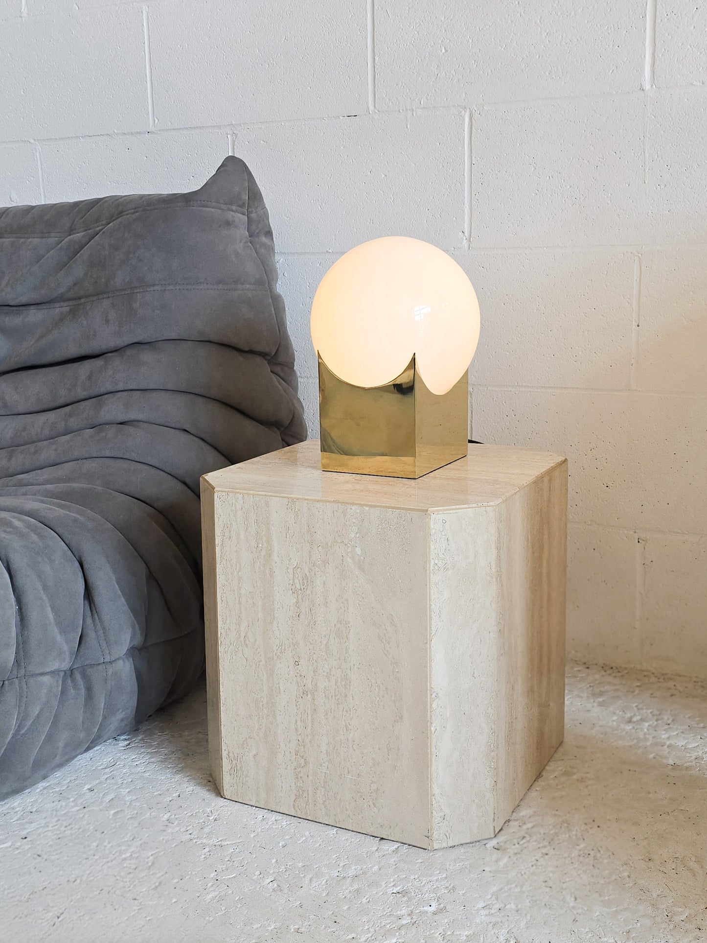 Travertine Cube Table