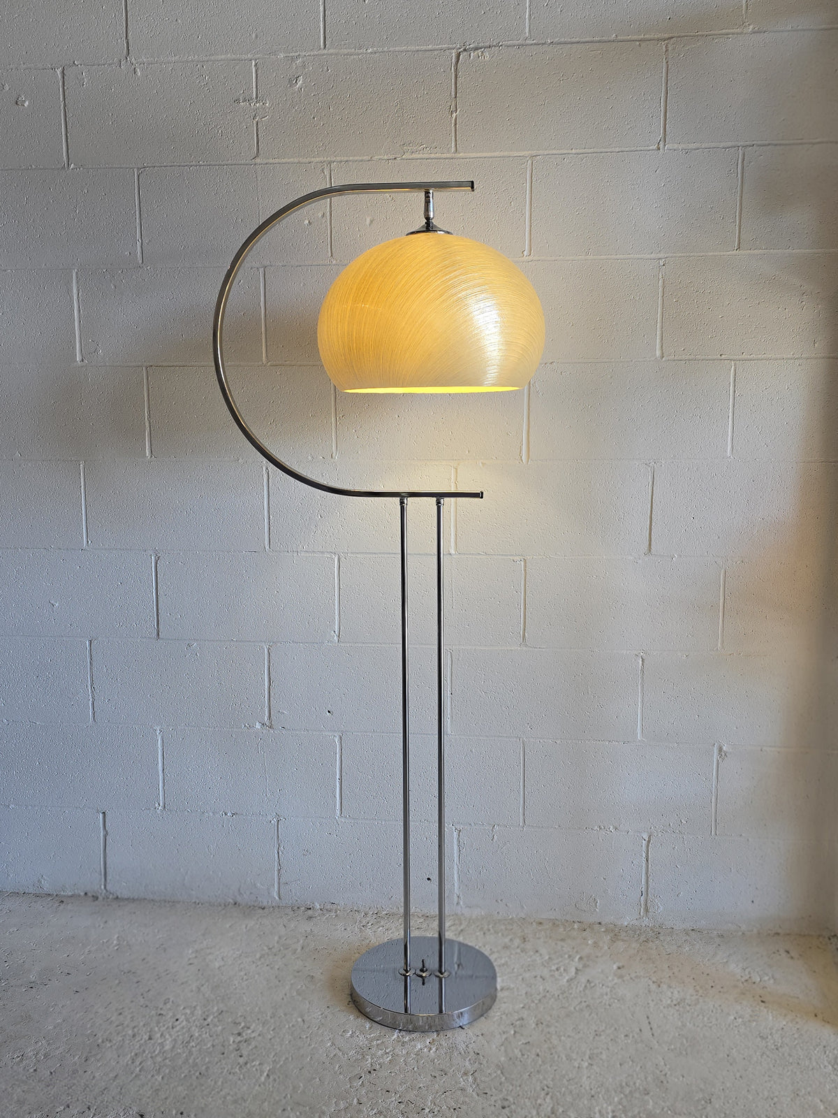 Unique 1970s Chrome and Fiberglass Floor Lamp