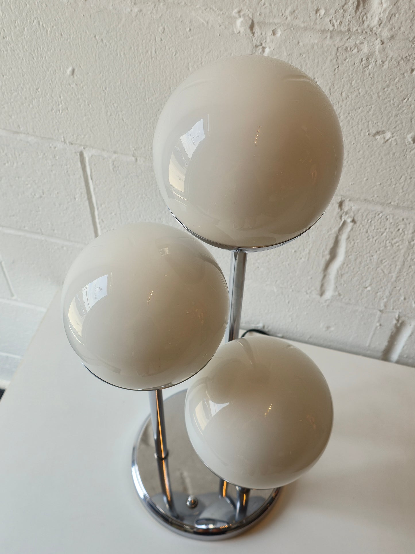 Chrome and Glass Globe Table Lamp