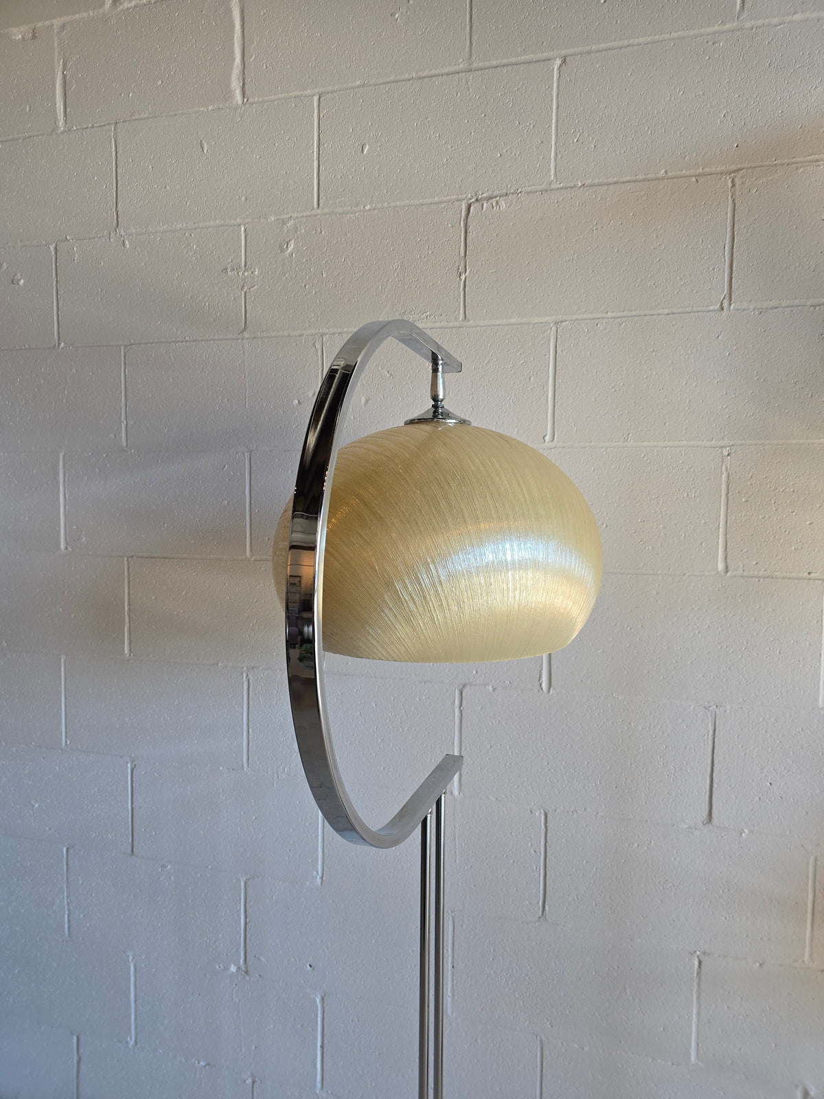 Unique 1970s Chrome and Fiberglass Floor Lamp