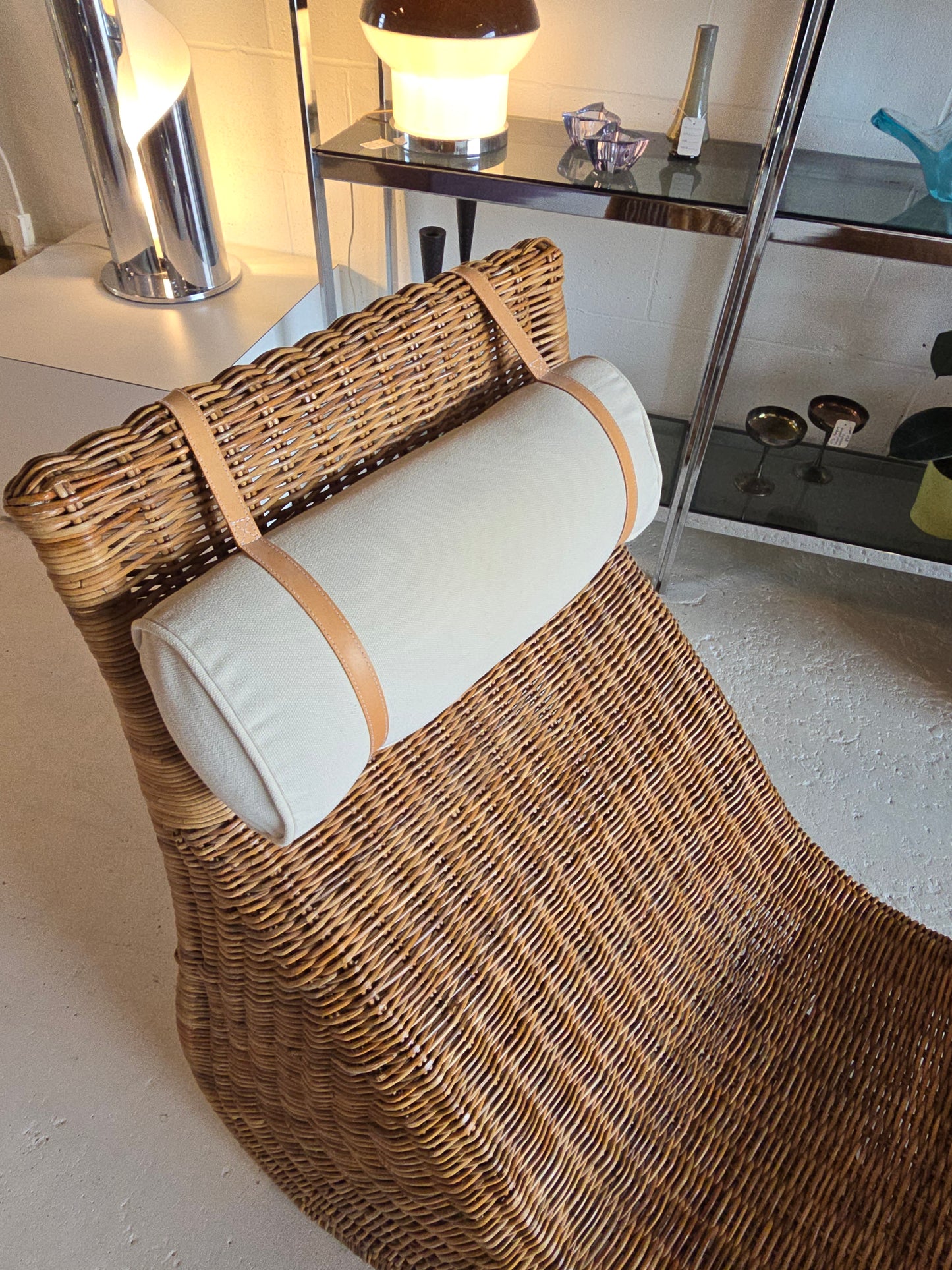 Vintage IKEA Karlskrona Wicker Rattan Chaise