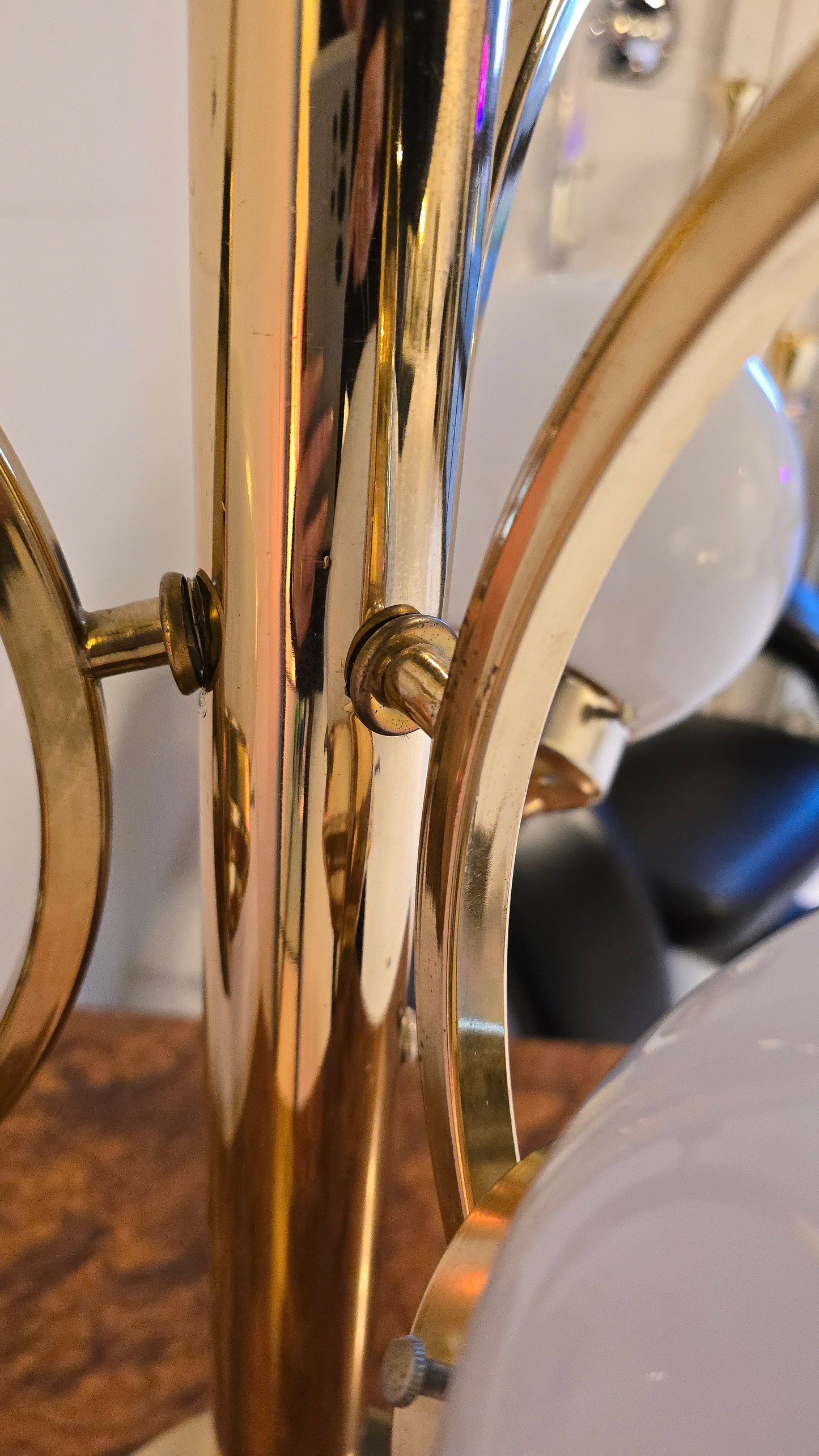 Three Globe Brass Table Lamp