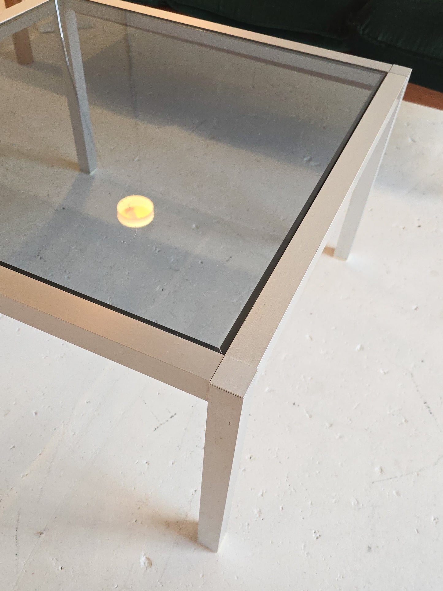 Metal and Tinted Glass Table