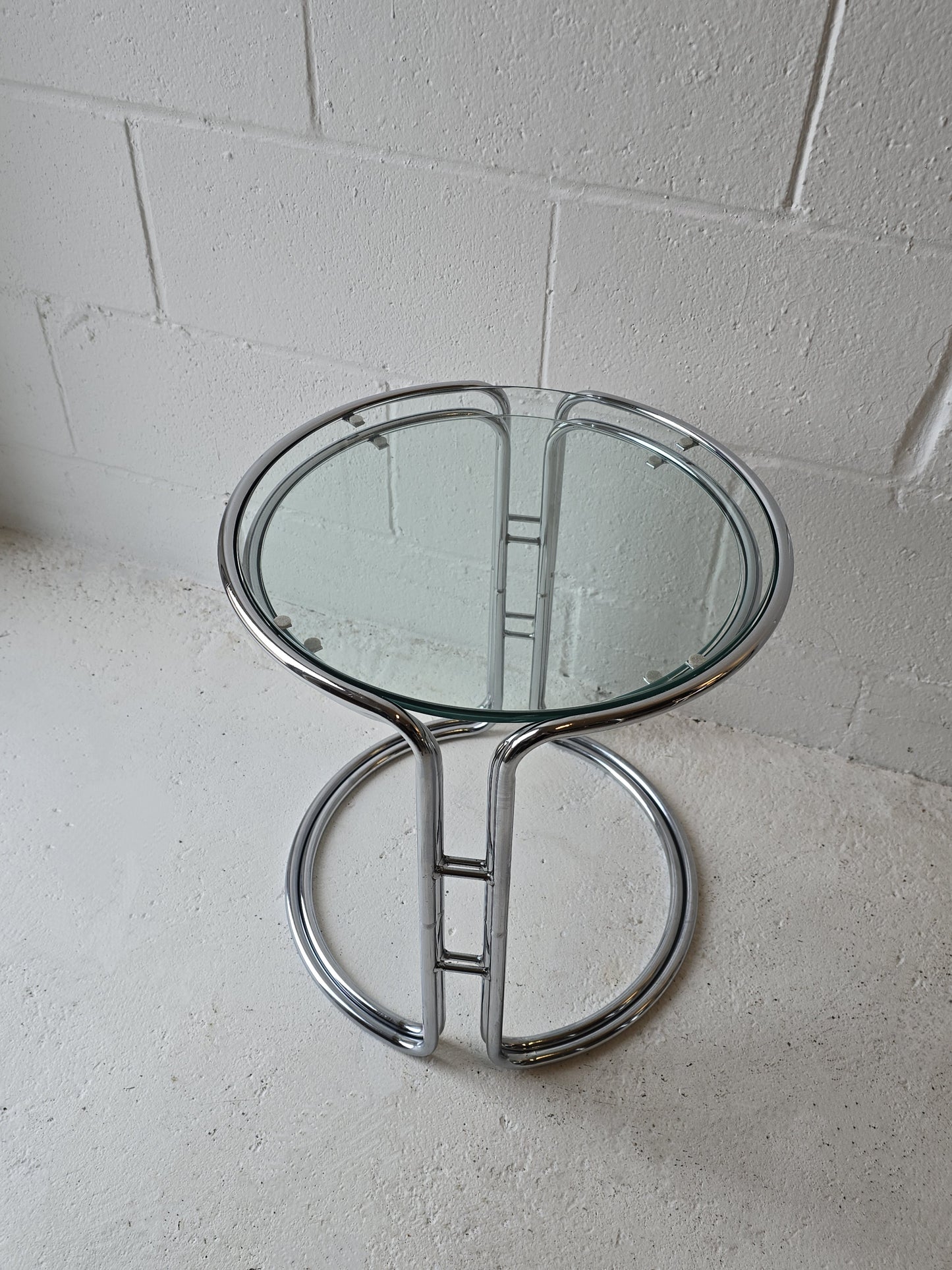 A pair of Chrome Nesting Tables