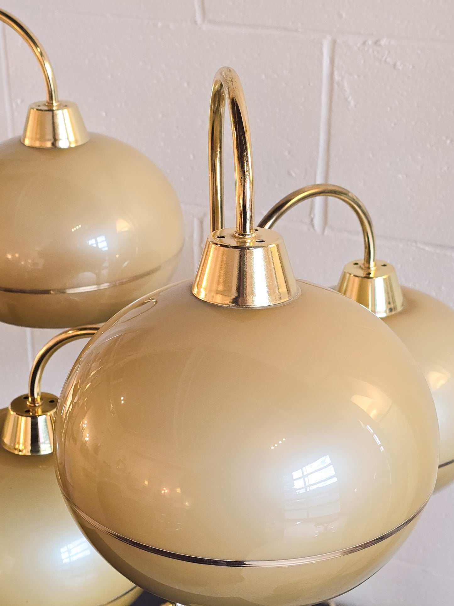 Vintage Brass Three Shade Table Lamp