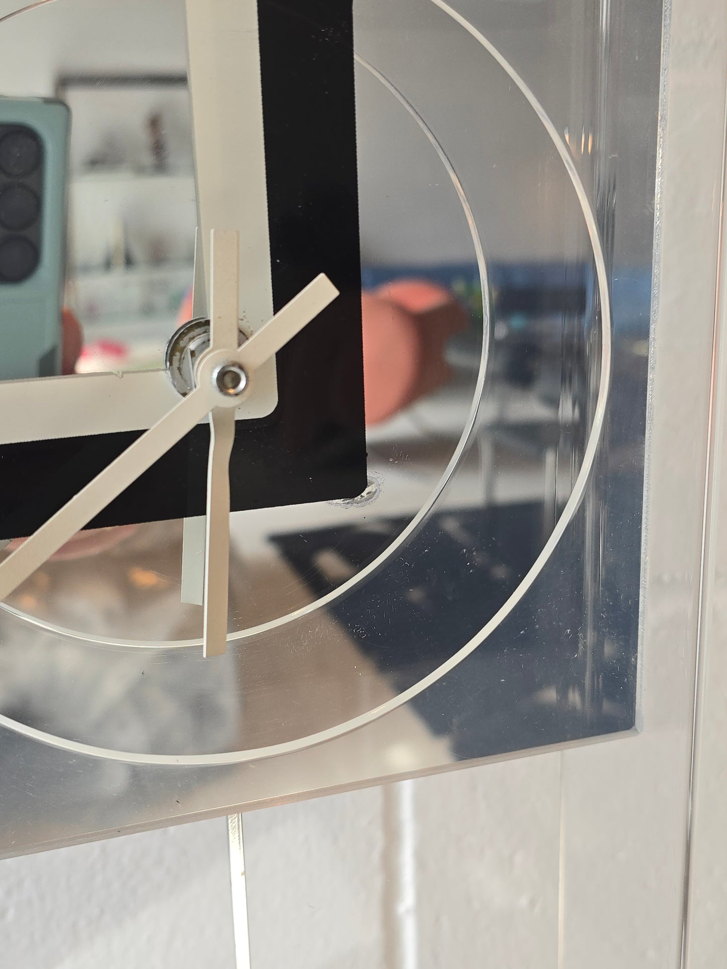 Mirrored Lucite Clock